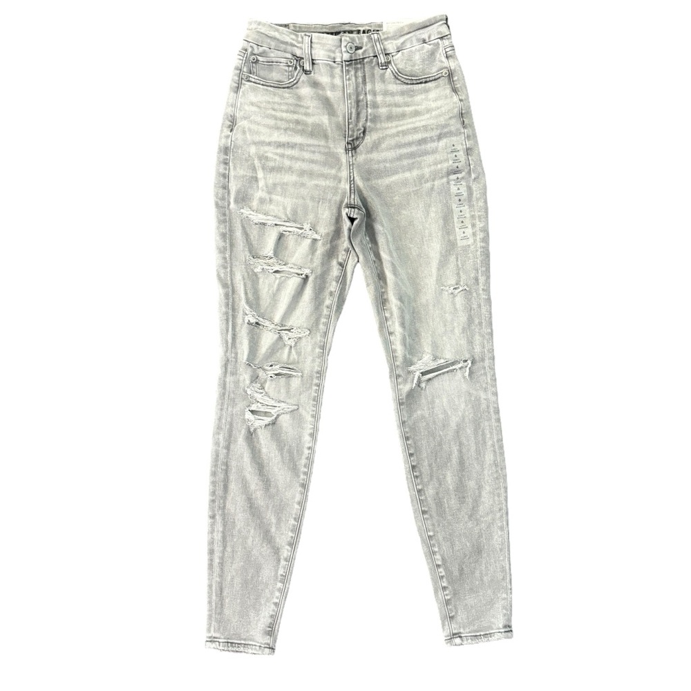 American Eagle Grey curvy hi-rise Jegging next level stretch with holes
